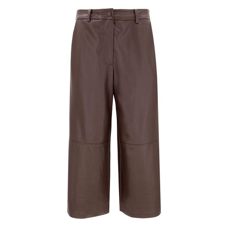 Tanashi Vegan Leather Cropped Wide-Leg Pant image number null