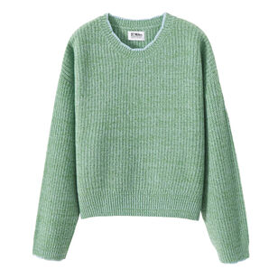 Alba Marled Cashmere Crewneck Sweater With Contrast Tipping