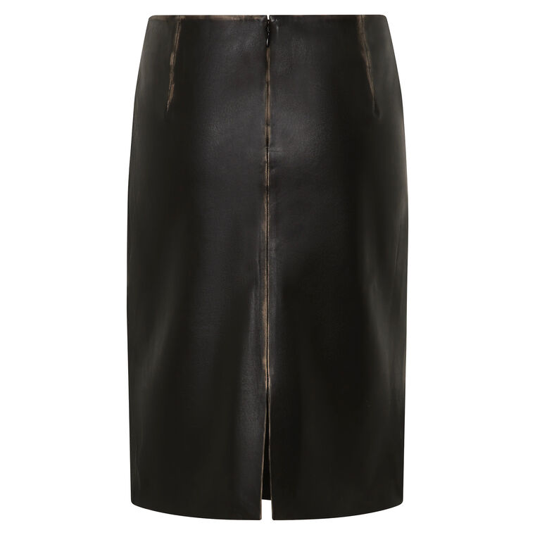 Brushed Leather Pencil Skirt image number null