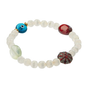 Agate Stripe Beaded Bracelet