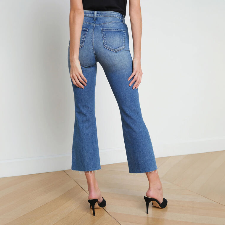Kendra High Rise Crop Flare Jean image number null