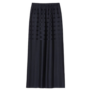 Recycled Satin Basketweave Plisse Midi Skirt