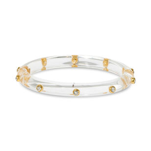 Crystal Studded Lucite Hinge Bracelet