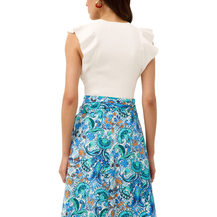 Rory Short Sleeve Rib Knit Ruffle Top image number null