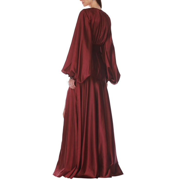 Long Sleeve V-Neck Maxi Dress image number null