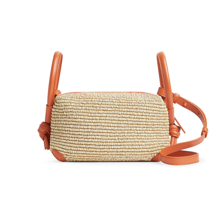 Loop Top Handle Raffia Clutch image number null