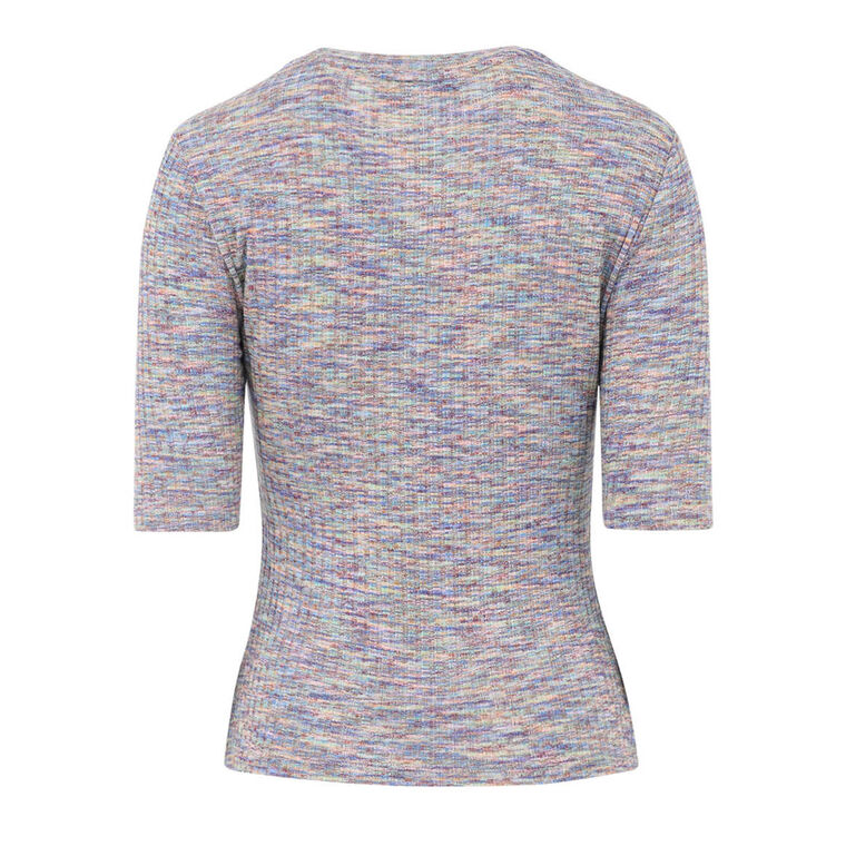 Larke Heathered Rib-Knit Tee image number null