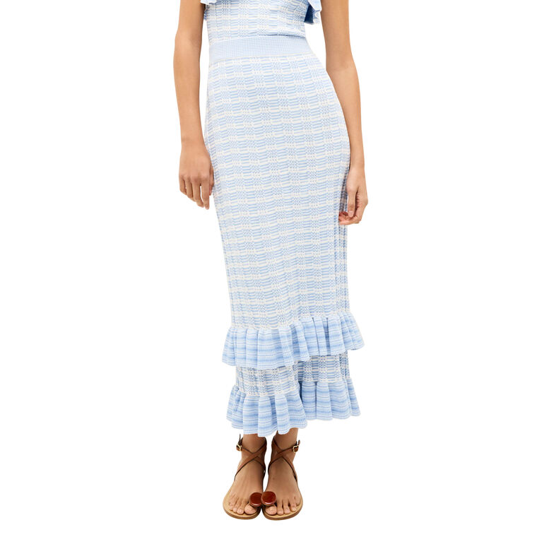 Sawyer Knit Ruffle Midi Skirt image number null