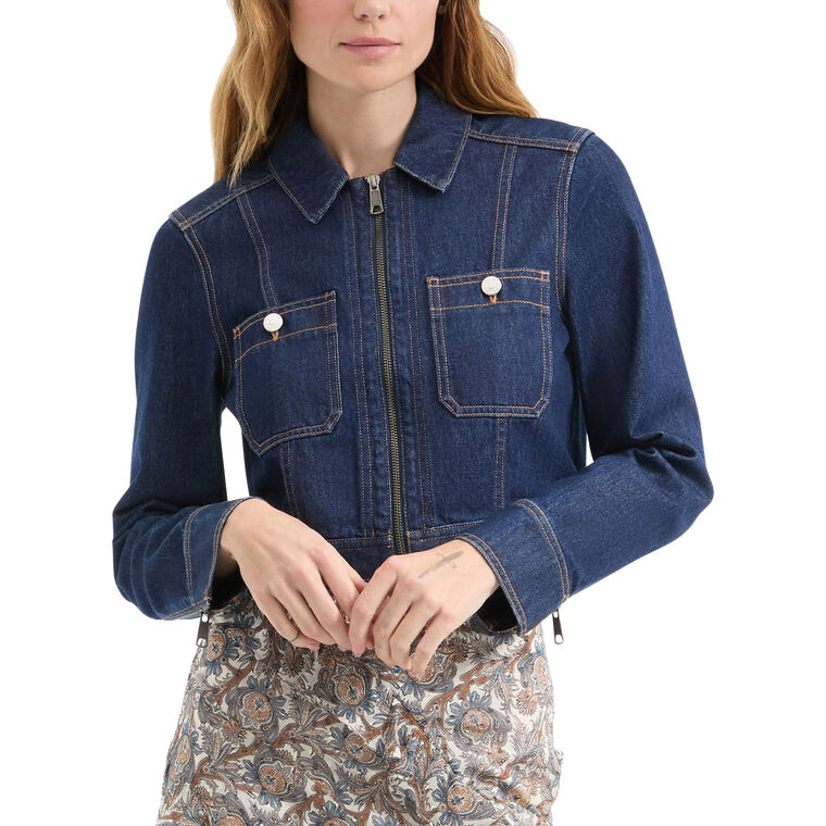 Patty Cropped Denim Jacket image number null