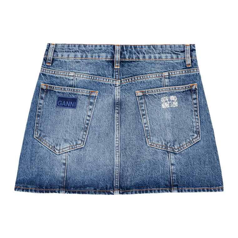 Sparkle Logo Denim Mini Skirt image number null