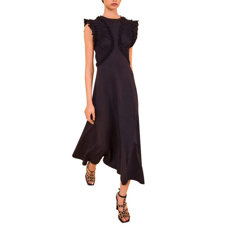 Shiva Sleeveless Ruffled Midi Dress image number null