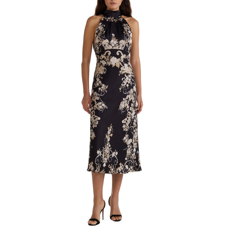 Michelle Sleeveless Halterneck Midi Dress image number null