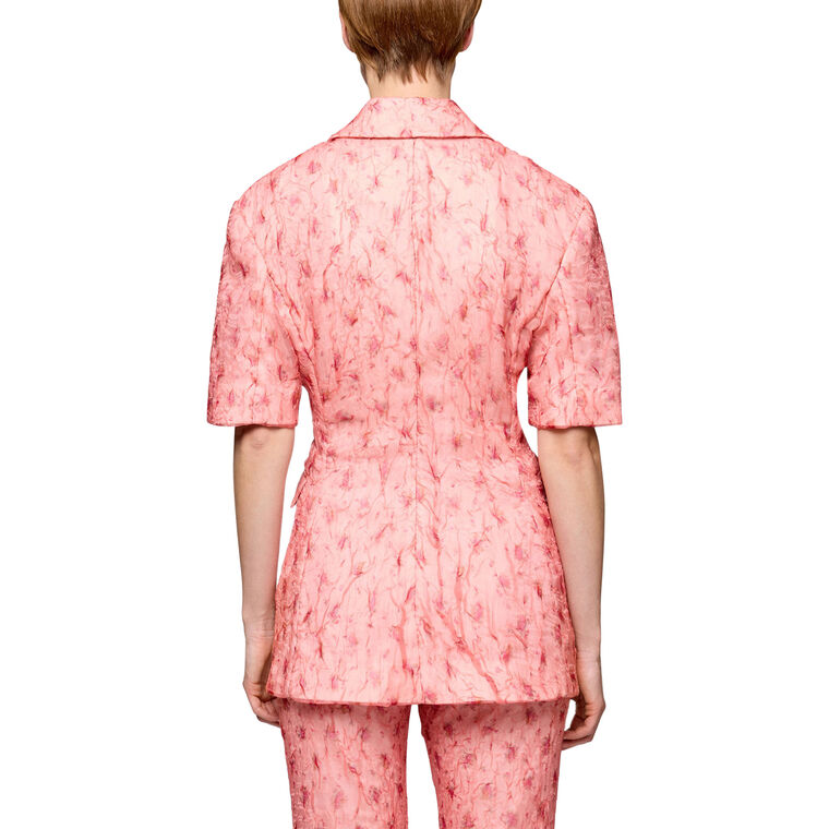Shibori Organza Short Sleeve Blazer image number null