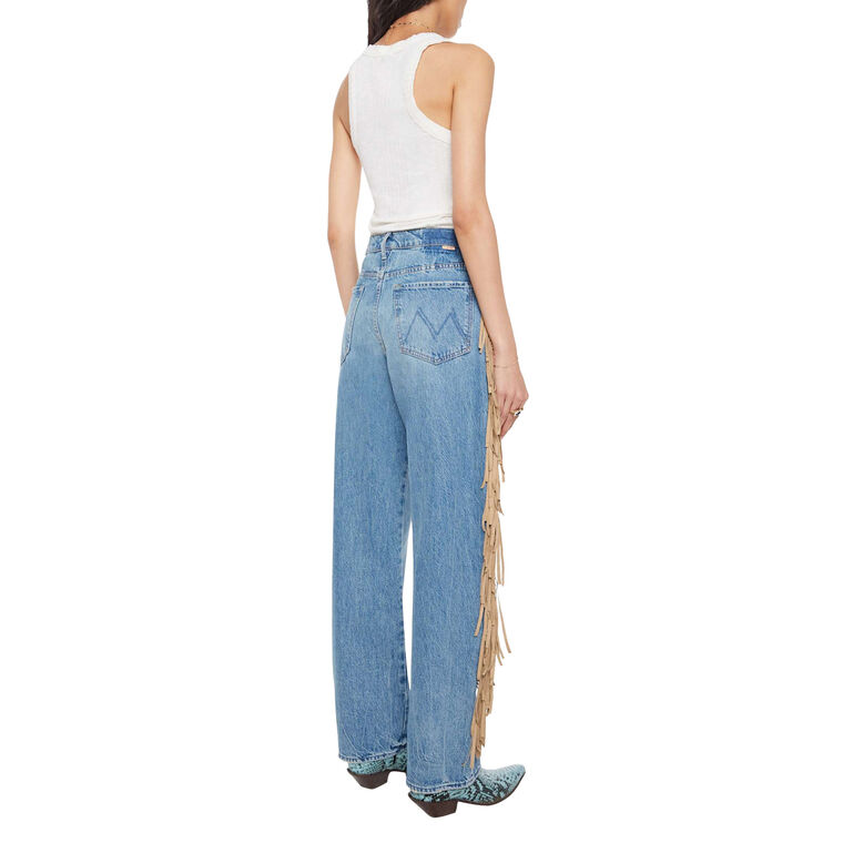 Fringe Half Pipe Button Sneak Jean image number null