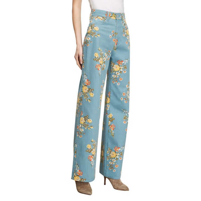 Taylor Floral High Rise Wide Leg Jean image number null