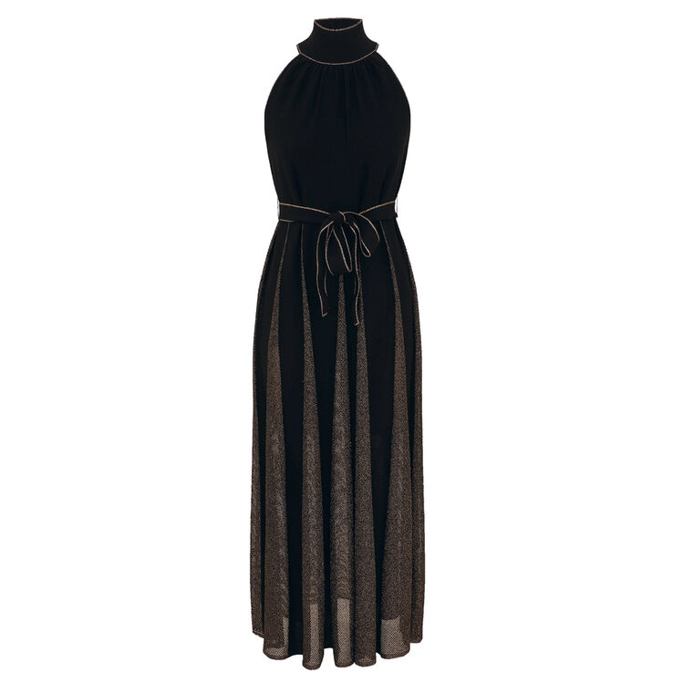 Valiant Metallic Halter Dress image number null