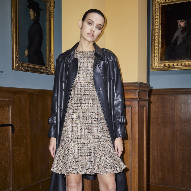 Reilly Sleeveless Tweed Mini Dress image number null