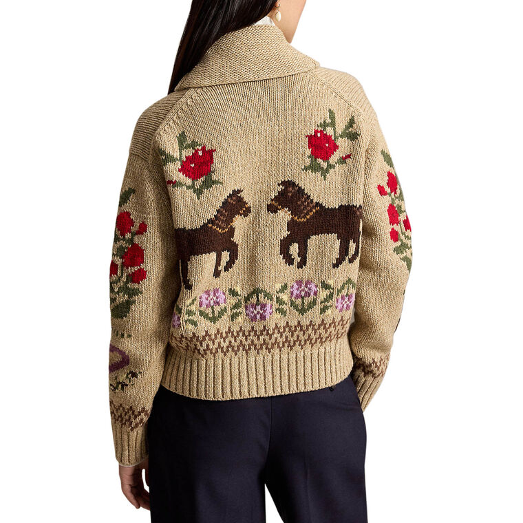 Long Sleeve Zip-Up Shawl Cardigan image number null