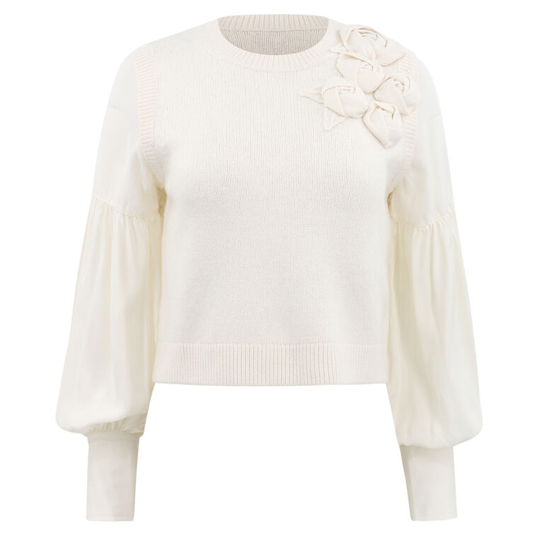 Tamara Floral Applique Sweater image number null
