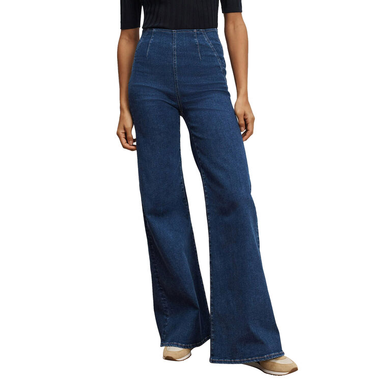 Joplin Off-Duty High-Rise Pull-On Flare Jean image number null