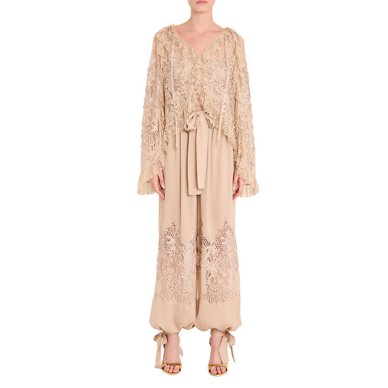 Harmony Long Sleeve V-Neck Lace Blouse image number null