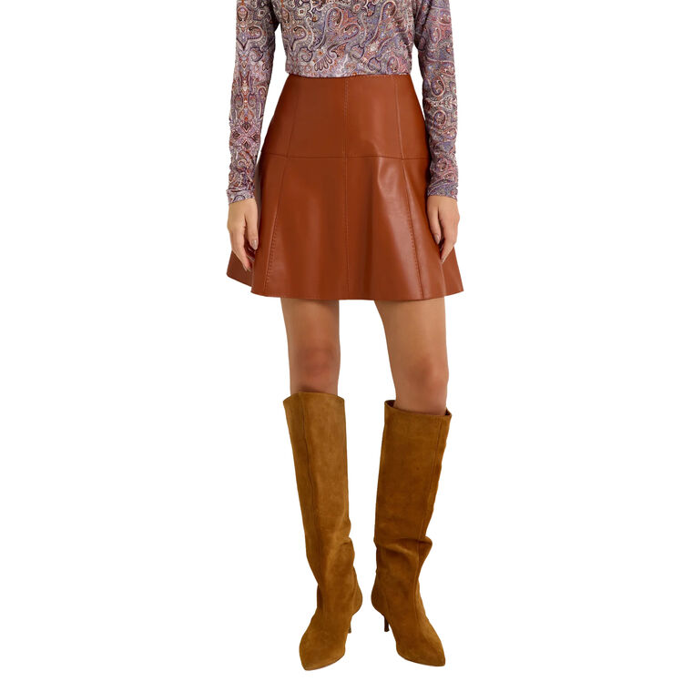 Crawford Vegan Leather Skirt image number null