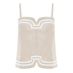 Avignon Sleeveless Stretch Linen Top