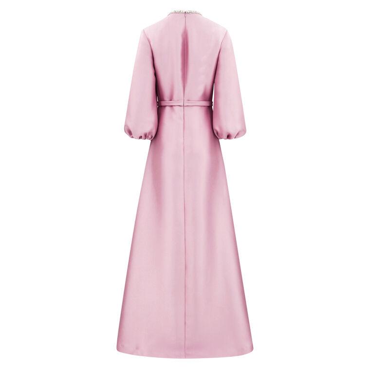 Keyhole Neckline Mikado Gown image number null