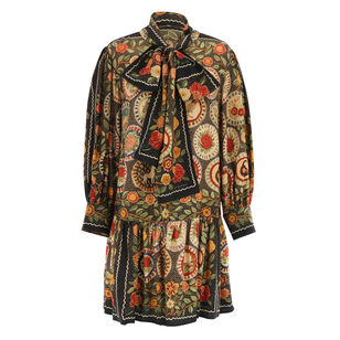 Jonas Botanical Print Tie Neck Dress