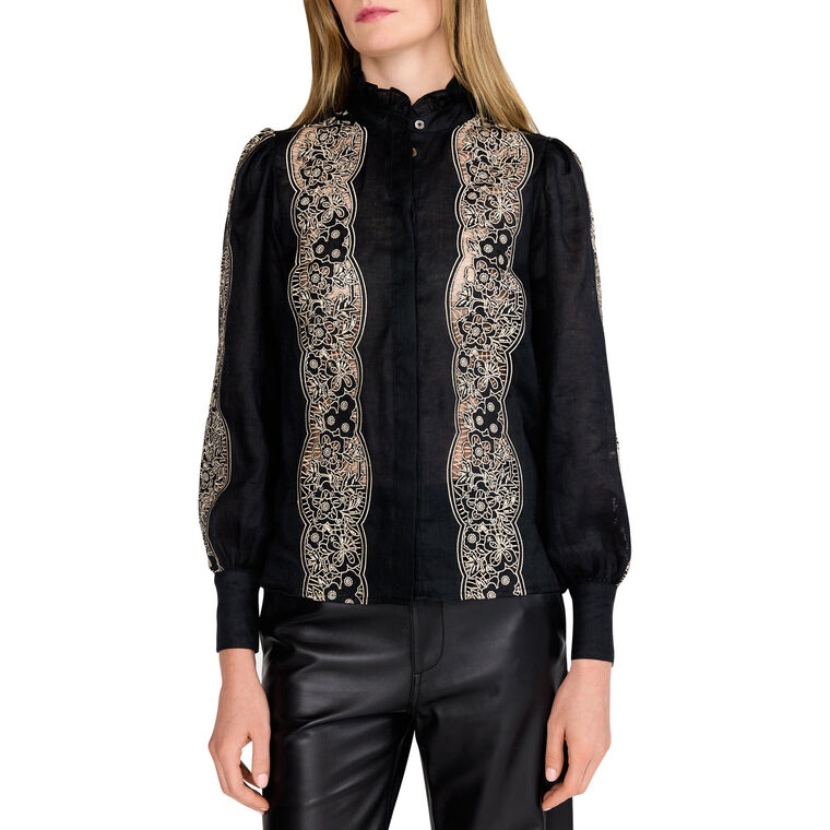 Riley Long Sleeve Embroidery Top image number null