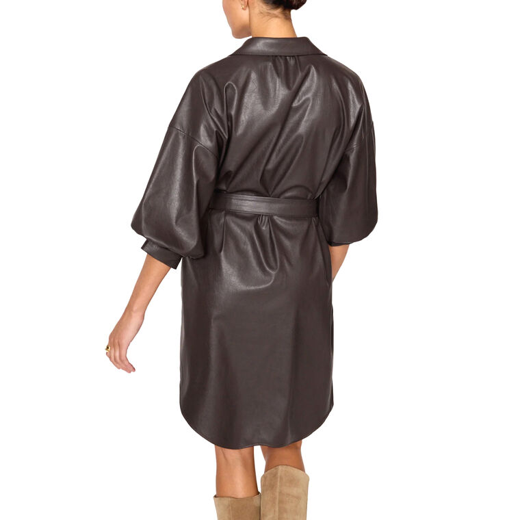 The Kate Belted Vegan Leather Dress image number null