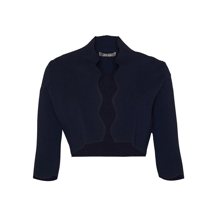 Scallop Trim Knit Bolero image number null