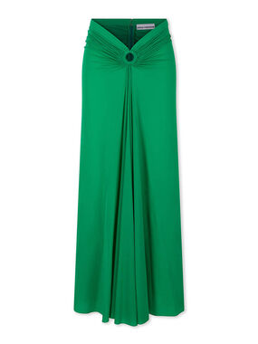Jersey Keyhole Draped Midi Skirt