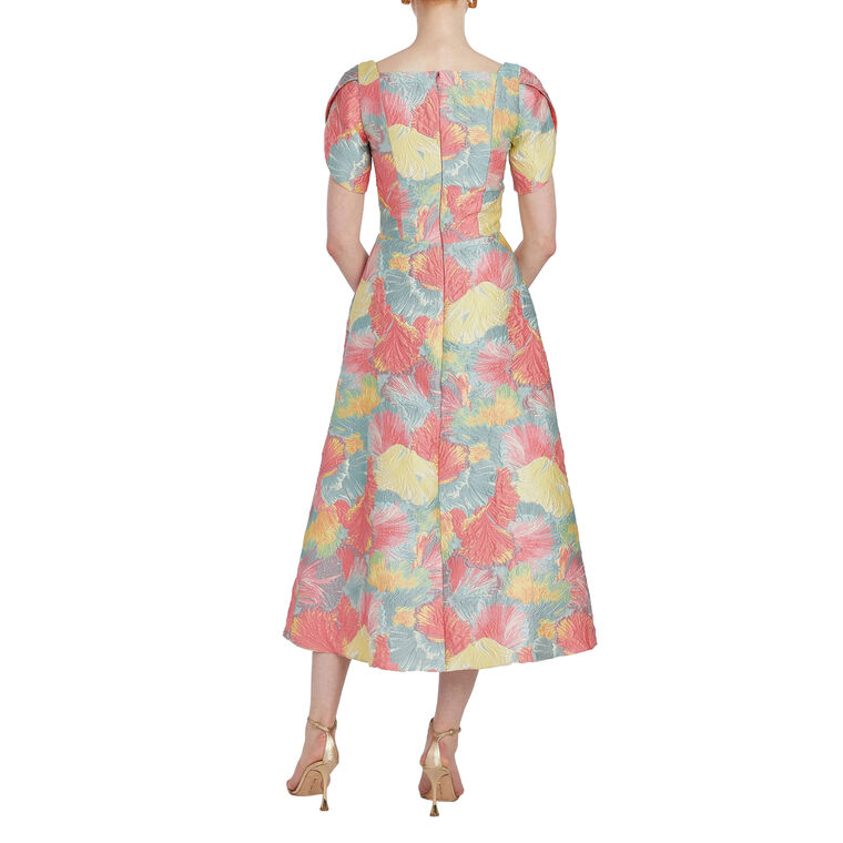 Astrid Sherbet Floral Brocade Midi Dress image number null