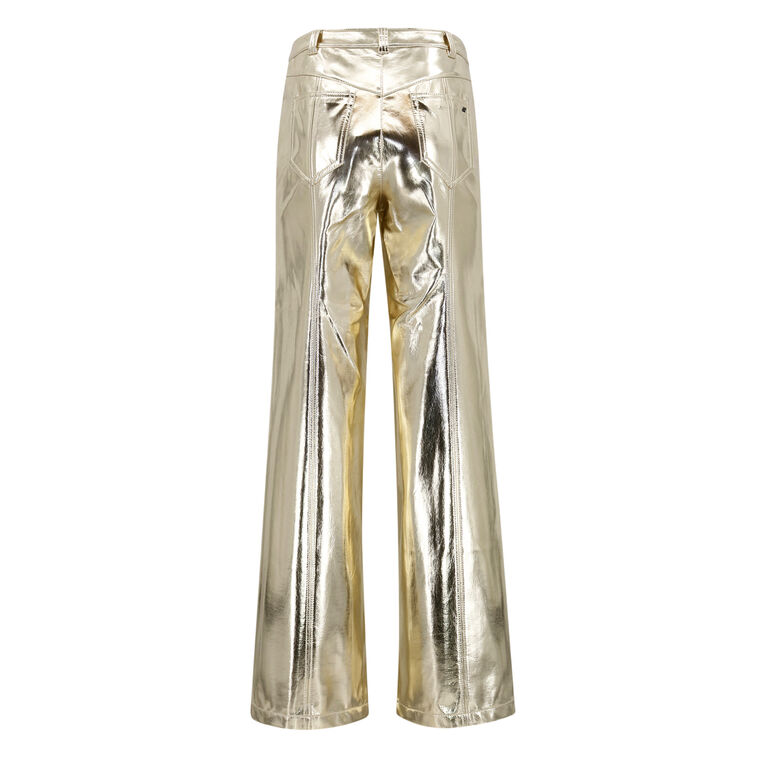 Metallic Vegan Leather Francine Straight Leg Pant image number null