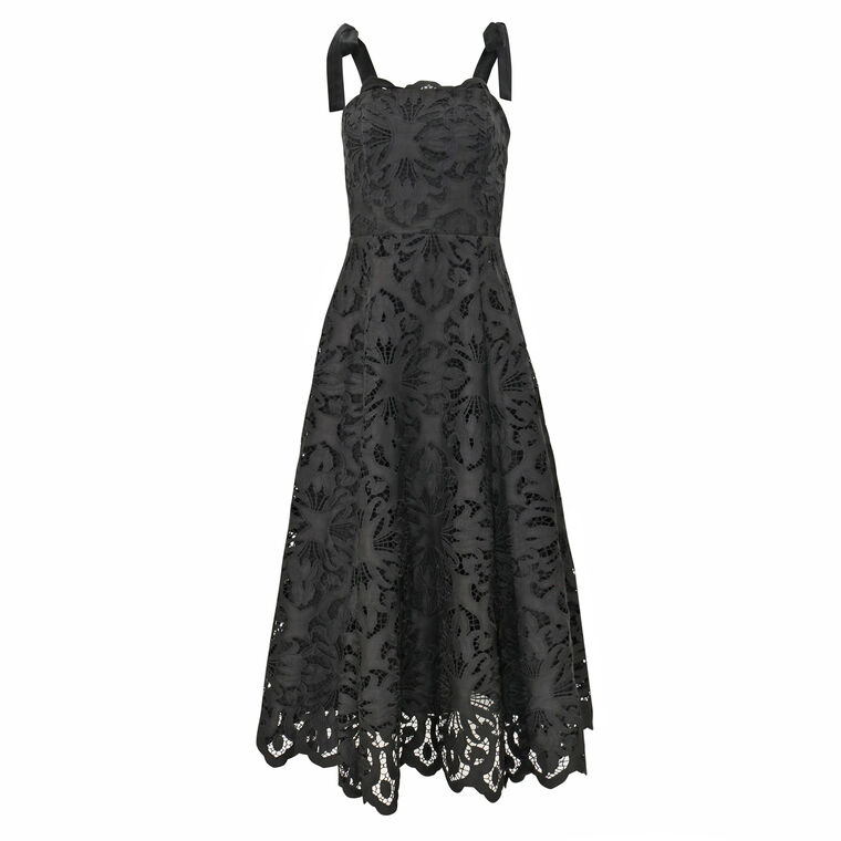 Cataleya Laser Cut Lace Midi Dress image number null