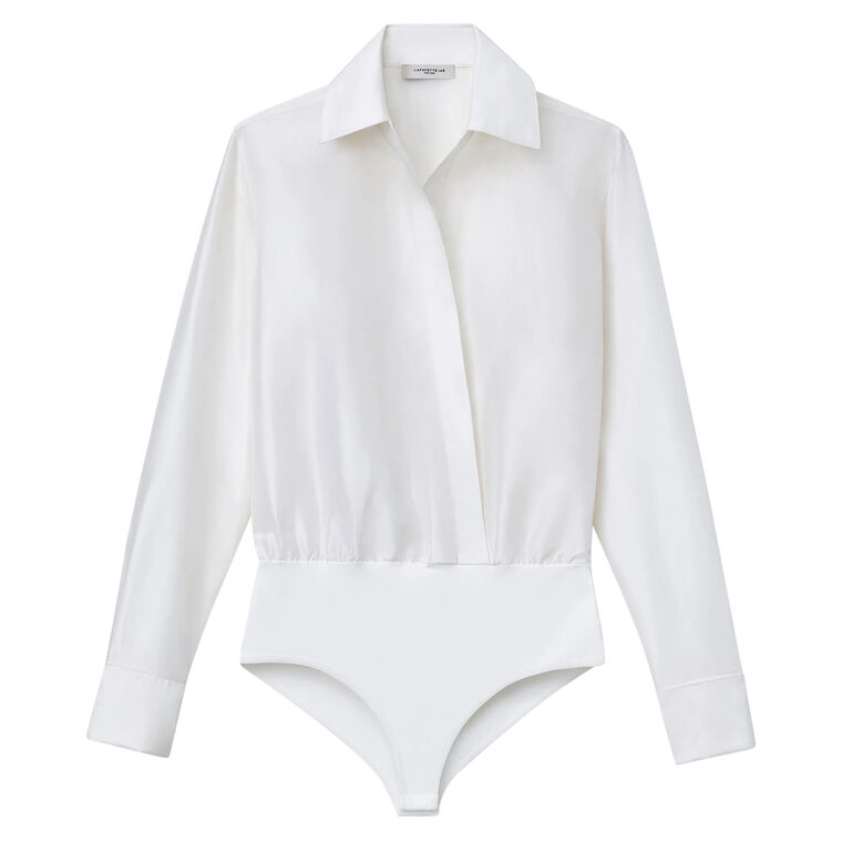 Collared Wrap Front Bodysuit image number null