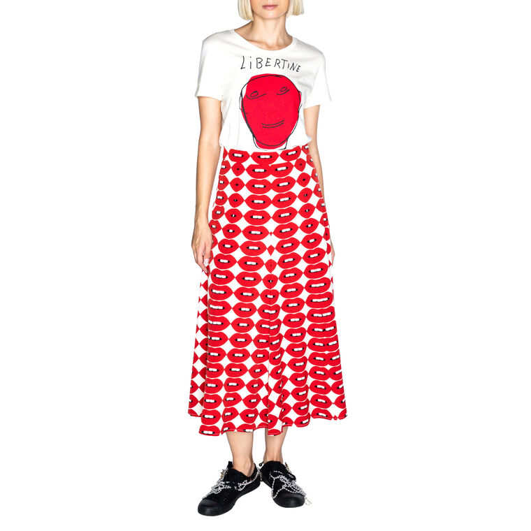 French Kissing In The USA Tulip Midi Skirt image number null