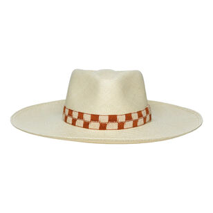 Horta Wide Brim Hat With Checkered Band