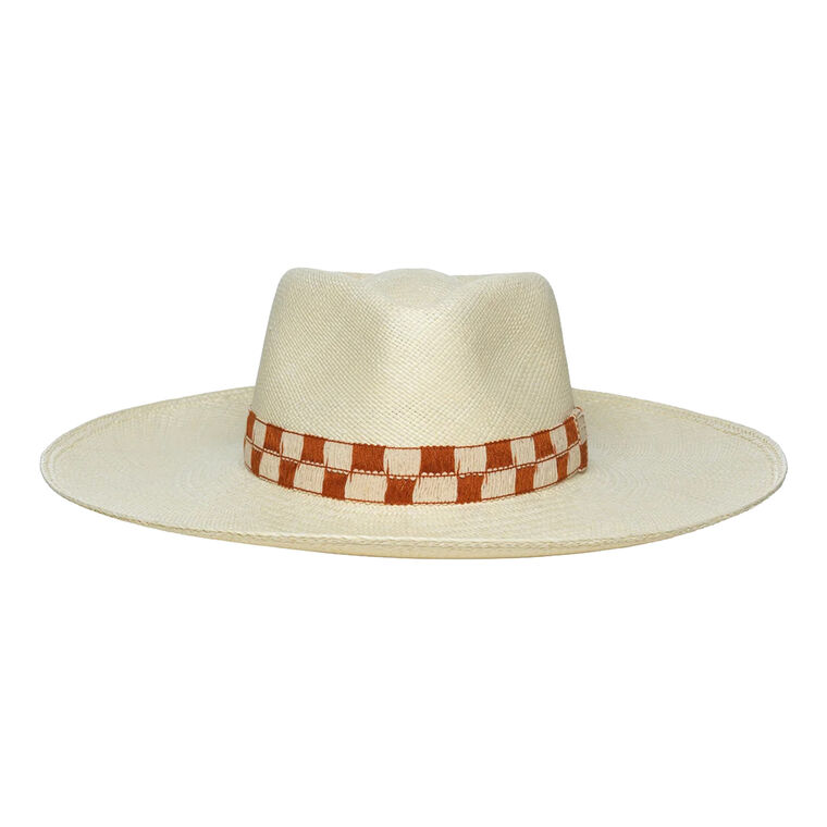 Horta Wide Brim Hat With Checkered Band image number null
