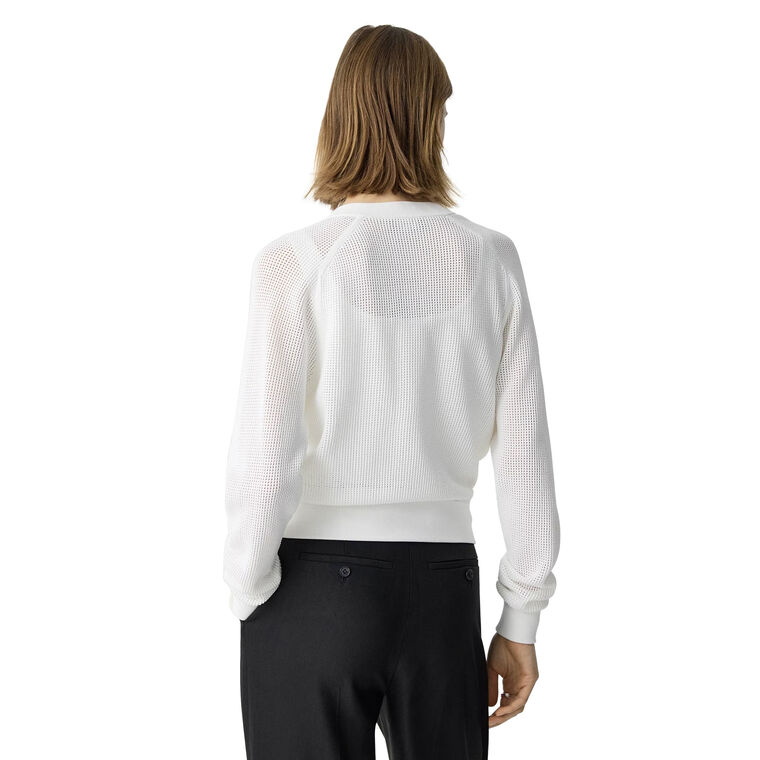 Pointelle Bomber Jacket In Crepe Knit image number null