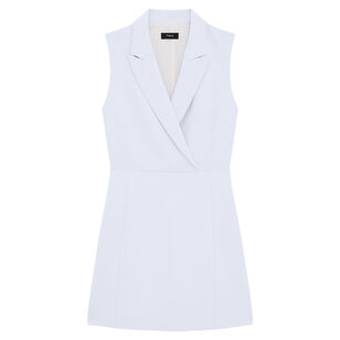 Sleeveless Blazer Mini Dress In Admiral Crepe