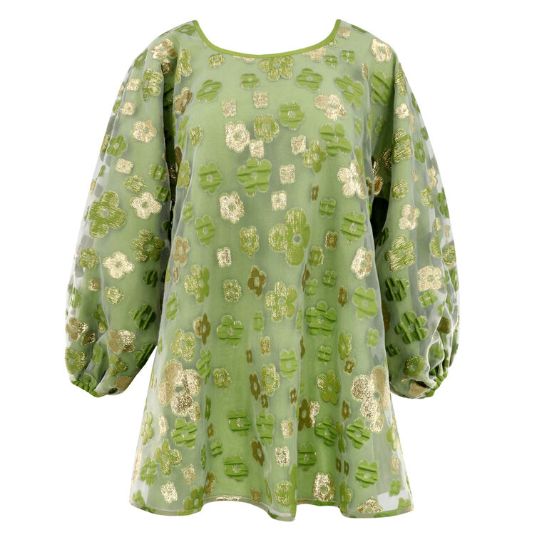 Organza Good Luck Long Sleeve Mini Dress image number null