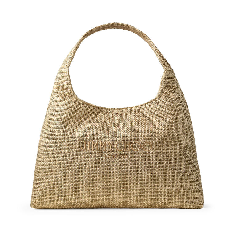 Large Metallic Raffia Shoulder Bag image number null