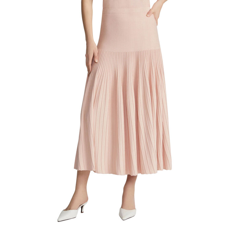 Matte Crepe Ottoman Stitch Skirt image number null