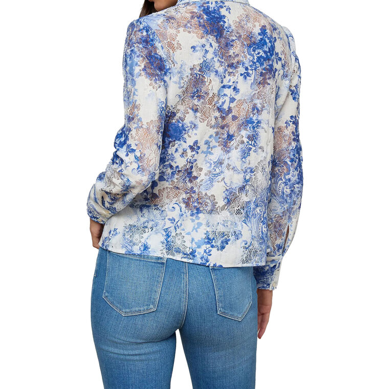 Maia Long Sleeve Lace Button Down Blouse image number null