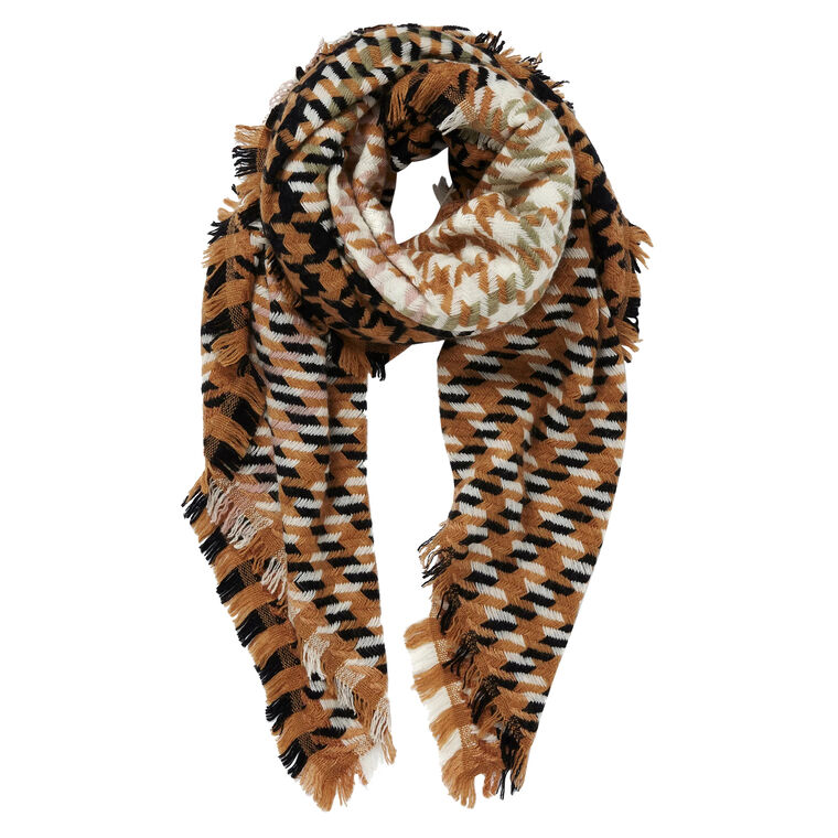 The Houndstooth Square Cashmere Blend Scarf image number null