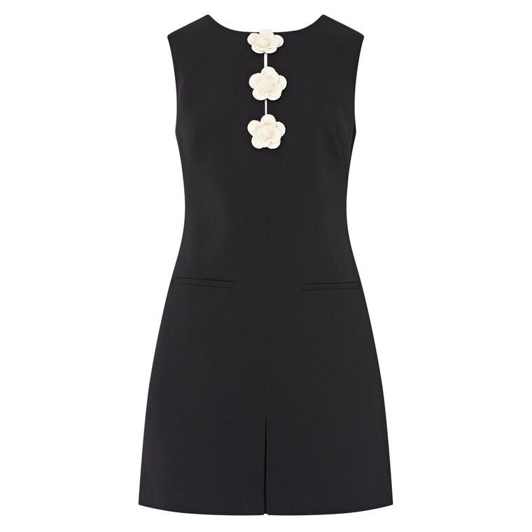 Saylor Sleeveless Floral Applique Mini Dress image number null