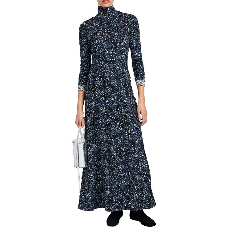 Mabel Long Sleeve Turtleneck Maxi Dress In Cheetah Jersey image number null