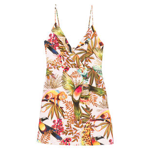 Into The Jungle Sleeveless V-Neck Mini Dress